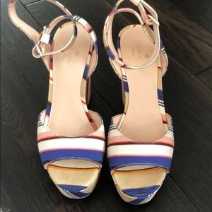 Katie Spade striped platform sandals- size 6 1/2